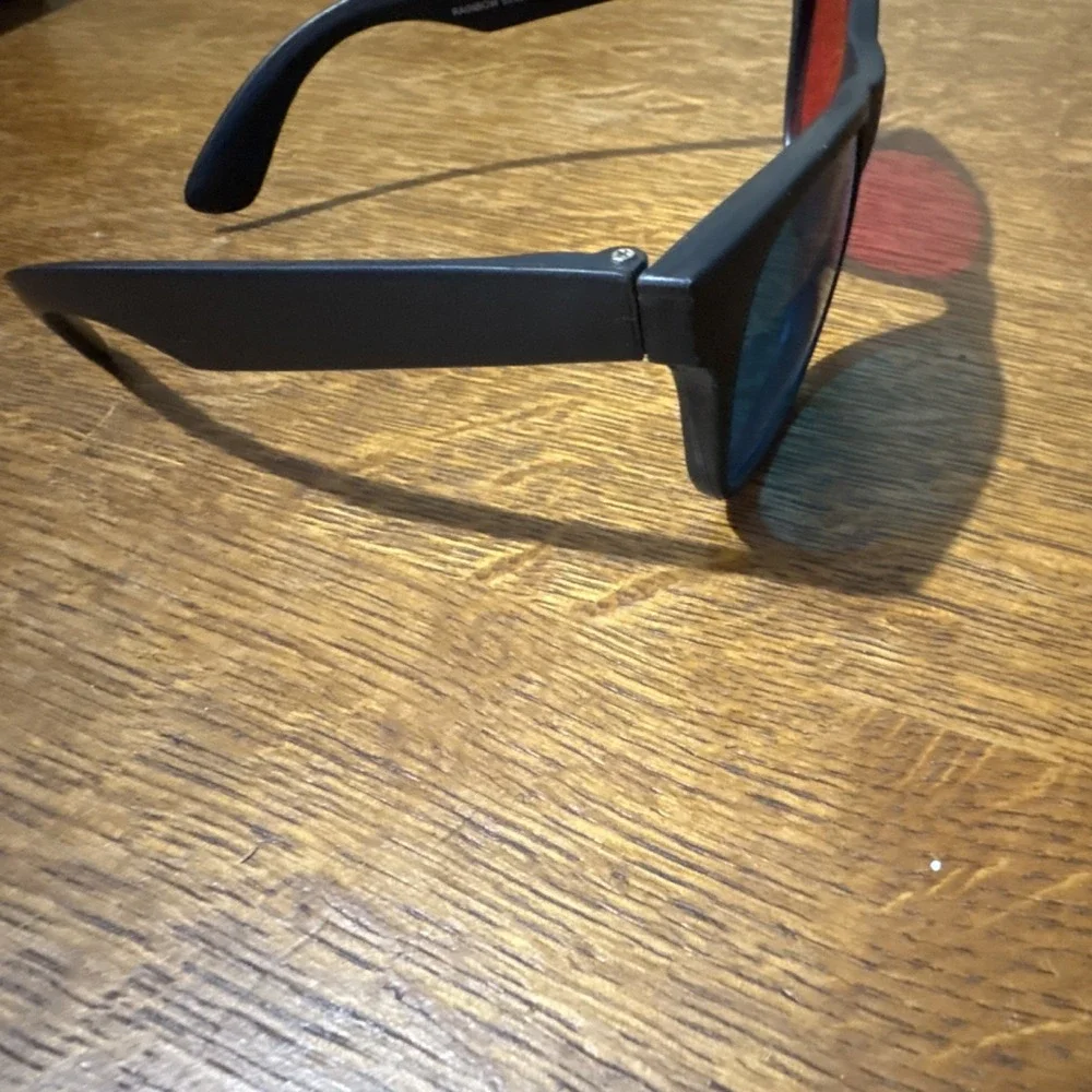 PROVIEW Color Correcting 3D Glasses Red Blue Lens Black Wayfarer Plastic Frame